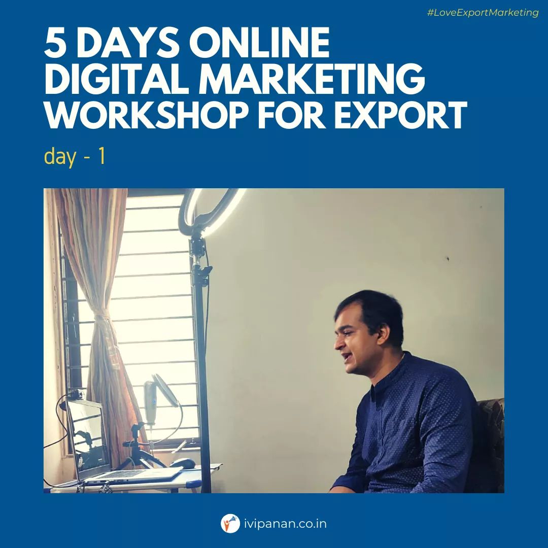 i_VIPANAN's tweet photo. Day 1 of Online Digital Marketing Workshop for Export.

#LoveExportMarketing #exportbusiness #marketingforexport #digitalmarketingforbusiness #growbusiness #importexport #learnexport #howtoexport #digitalmarketing #learnmarketing #bhautiksheth #digitalinfluencer https://t.co/9FoNLxGKNU