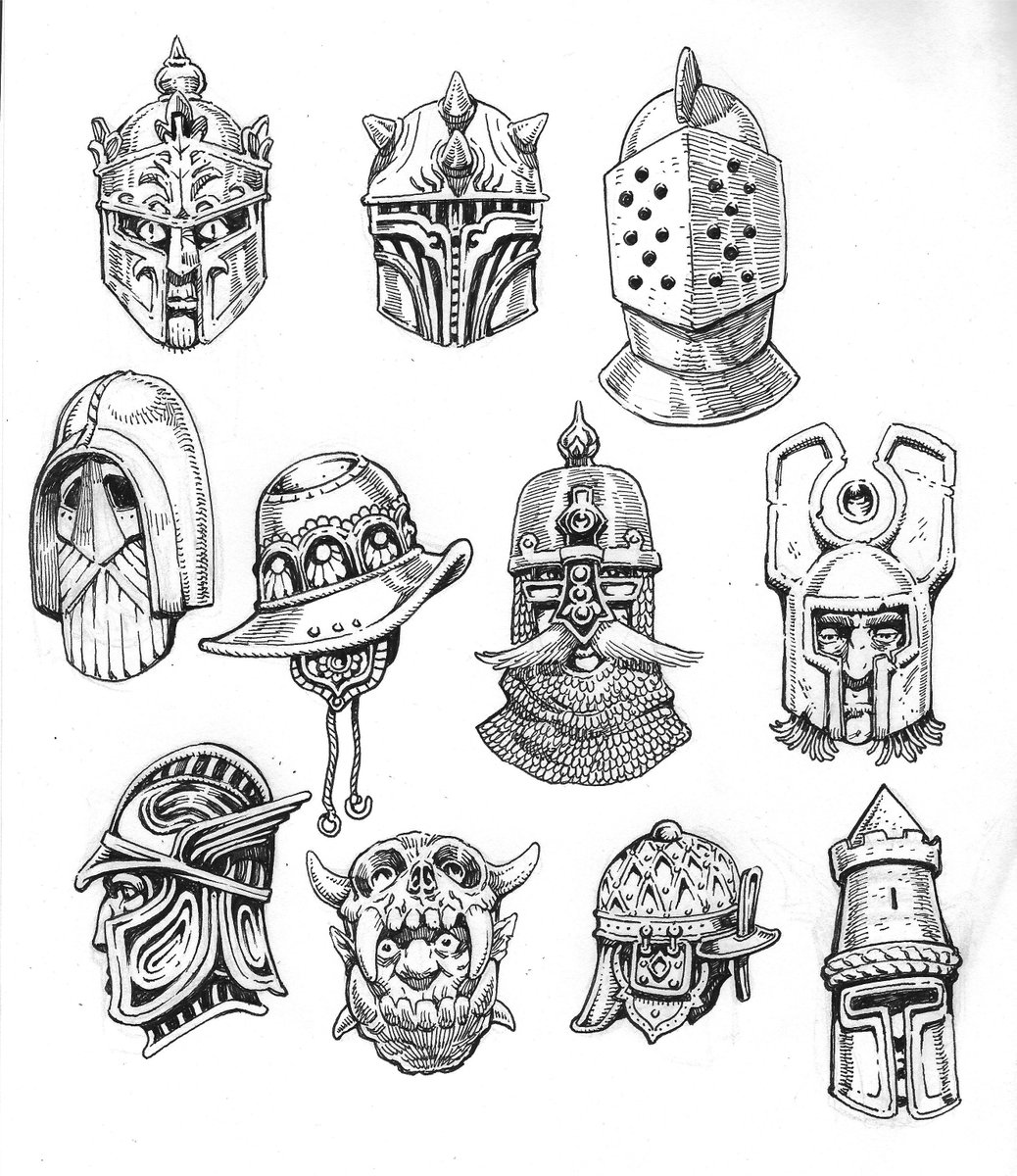 conor_draws's tweet image. I did more helmets.