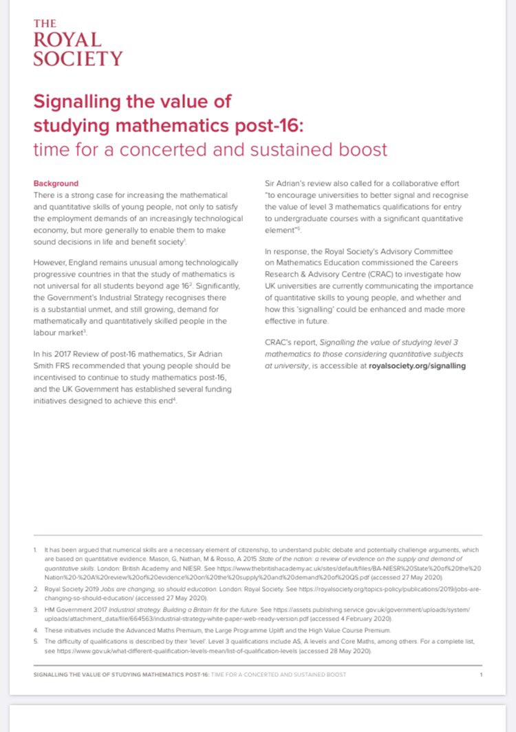 p_glaister's tweet photo. Please draw to the attention/circulate to your communities/networks & key stakeholders this superb @royalsociety report & use this as a launchpad to help us achieve a step change in the take-up of #ALmaths & #CoreMaths for the benefit of UK
@educationgovuk
https://t.co/KdwWJc6R0T https://t.co/4jDaKWYJxk