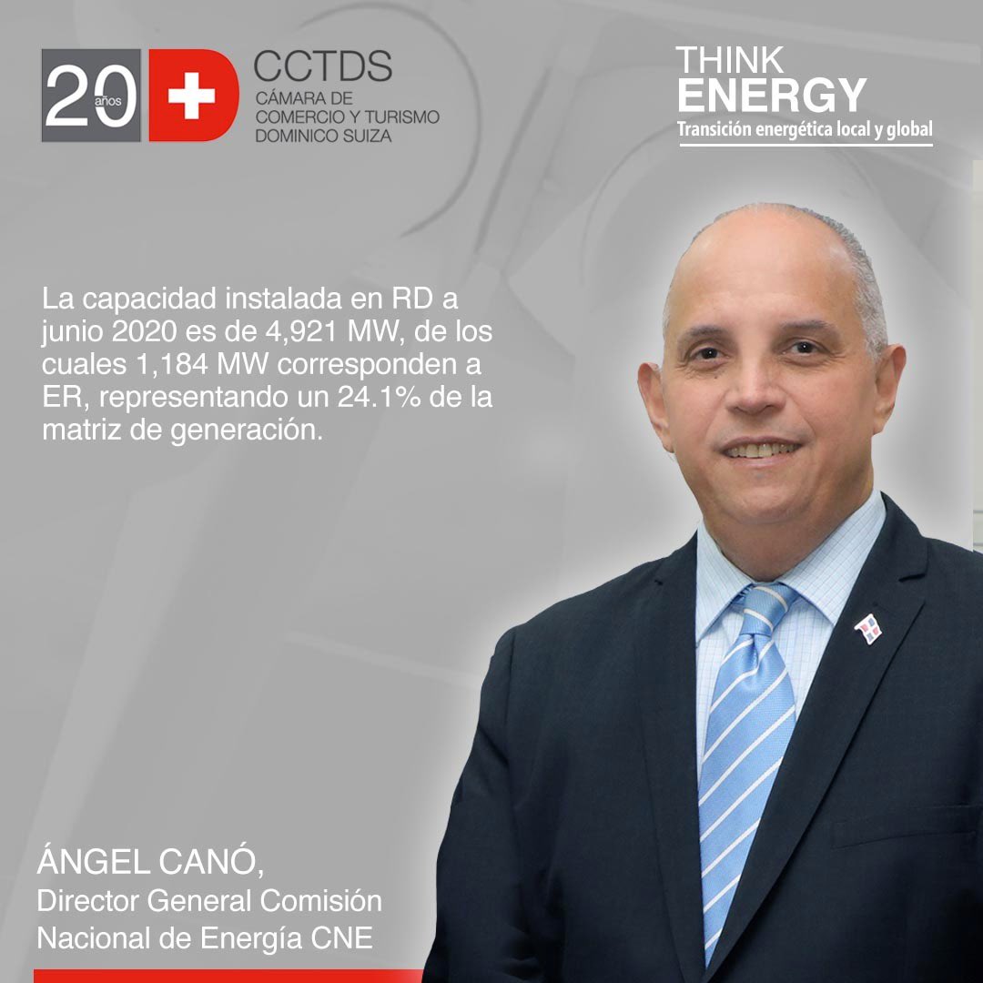 Ángel Canó Director General de <a href="/CNE_RD/">Comisión Nacional de Energía</a> durante el lanzamiento de THINK ENERGY nuestra nueva plataforma de apoyo al desarrollo de la agenda eléctrica nacional 

#thinkenergy2020