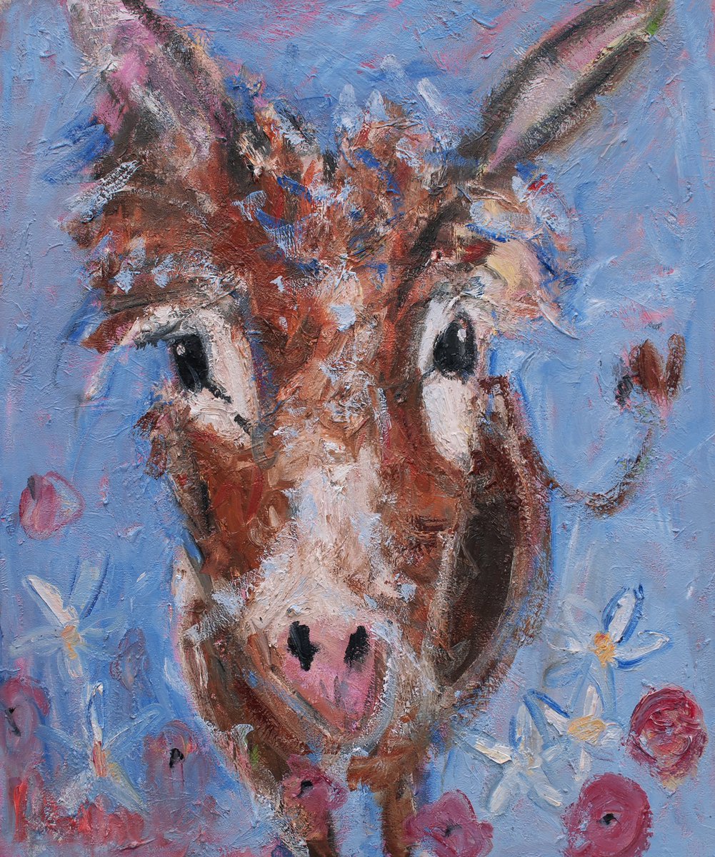 DukeStGallery's tweet photo. A donkey a day keeps the bad weather away. 

Brighten up yours (weather, not donkey) with one of Deborah Donnelly's new paintings. Available now at https://t.co/4eqTuQwAj1 and in store at the gallery. https://t.co/tVxk7zcMzM