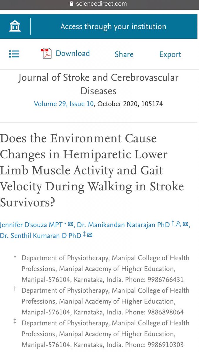 Jennifer D'souza (@jenvaly) on Twitter photo Why after rigorous training in a clinical set up, our stroke survivors cannot fit in into their communities? What are we missing? Read our paper and let's explore together
Thank you <a href="/Manikan19549593/">Manikandan N</a> sir and <a href="/KumaranDSenthil/">Senthil Kumaran D</a> sir for being such passionate mentors!
<a href="/JSCVD2/">JSCVD</a> Why after rigorous training in a clinical set up, our stroke survivors cannot fit in into their communities? What are we missing? Read our paper and let's explore together
Thank you <a href="/Manikan19549593/">Manikandan N</a> sir and <a href="/KumaranDSenthil/">Senthil Kumaran D</a> sir for being such passionate mentors!
<a href="/JSCVD2/">JSCVD</a>