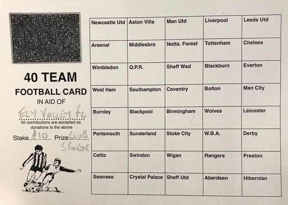 ely_valleyfc's tweet photo. Calling all local Businesses!

Ely Valley Seniors are looking for some support in helping us fund some new training wear and jackets for the season ahead.

Buy a square for £10 and be in with a chance of becoming our new training kit sponsor.

We appreciate it👍🏼

#uptheely #SY5 https://t.co/ANpxeZ4Zxf