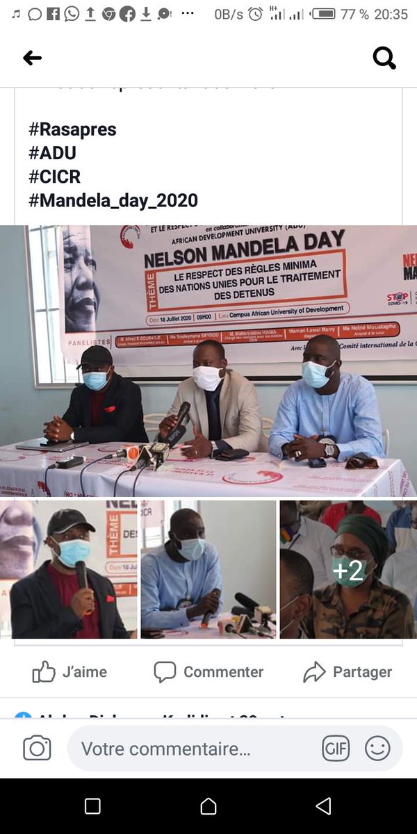 rasapres's tweet photo. #Celebration Mandela Day 2020
Thème : le respect des règles minima des Nations unies pour le traitement des détenus
#Rasapres
#ADU
#CICR https://t.co/dnz6b8q13g