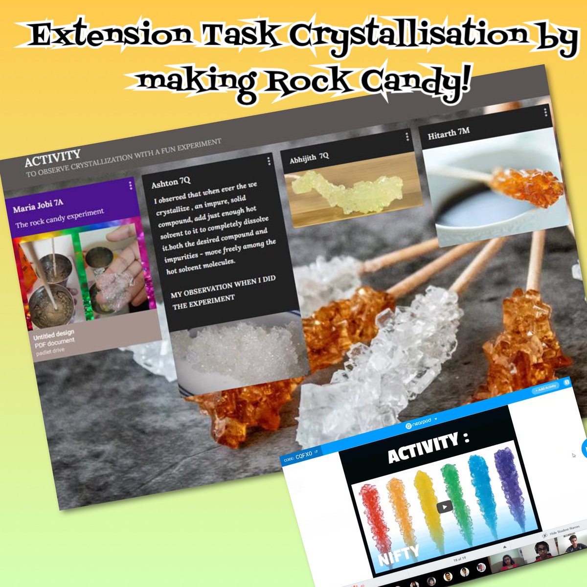 OoisGems's tweet photo. Day4_Grade7_Changes around us #Statesofmatter (including Plasma), #Phetsimulation #Experiments, #Extensiontask of crystallization by making rock candy. @LalithaSuresh2 @menon_reshmi @mijo_mini @SajnaSantosh @gemsoois @GemsMsb @OisMsg @Neenak11 @MamgainSammi https://t.co/7uoStwXjUY