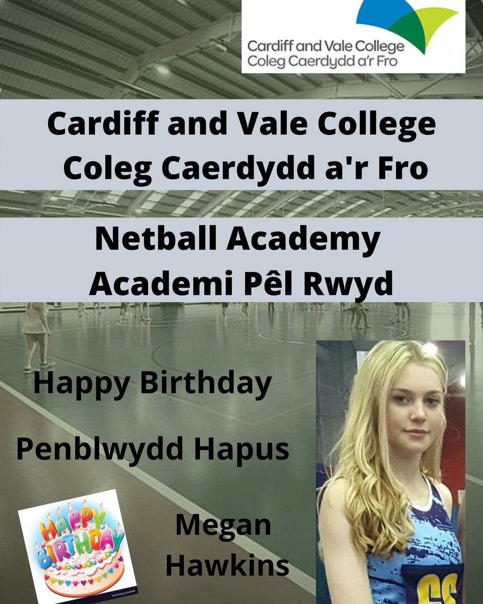 CAVC_Netball's tweet photo. Massive Happy 18th Birthday to Netball Academy squad member, @MeganEstelle123. We hope you have a great day.
#academyasone
Pen-blwydd 18fed Hapus I aelod carfan Academi PΓͺl-rwyd @MeganEstelle123. Gobeithio y cewch chi ddiwrnod gwych.
#academifelun
@CAVC_Sport @CAVC https://t.co/uqNHXcEsq3