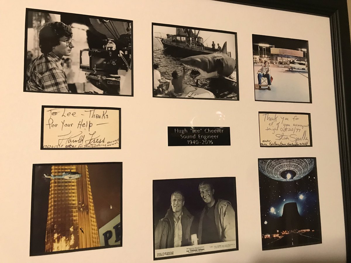 cheeverdavid's tweet photo. @gordonkeith my Dad (Lee Cheever) worked with Spielberg on Jaws at the premier for Jaws at the Medallion Theatre. He was a sound engineer with the Modern Sales Company. Returned to do Close Encounters. https://t.co/vWOsKBhxRw