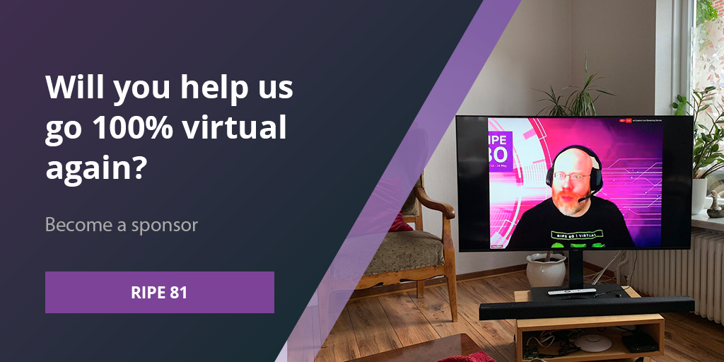 ripemeeting's tweet photo. Our amazing sponsors made it possible for us to bring #RIPE80 to your living rooms! Would you like to help us make #RIPE81 a success? We'd love to hear from you:
https://t.co/nC1kaj2B1E https://t.co/DtVR3AvOpe