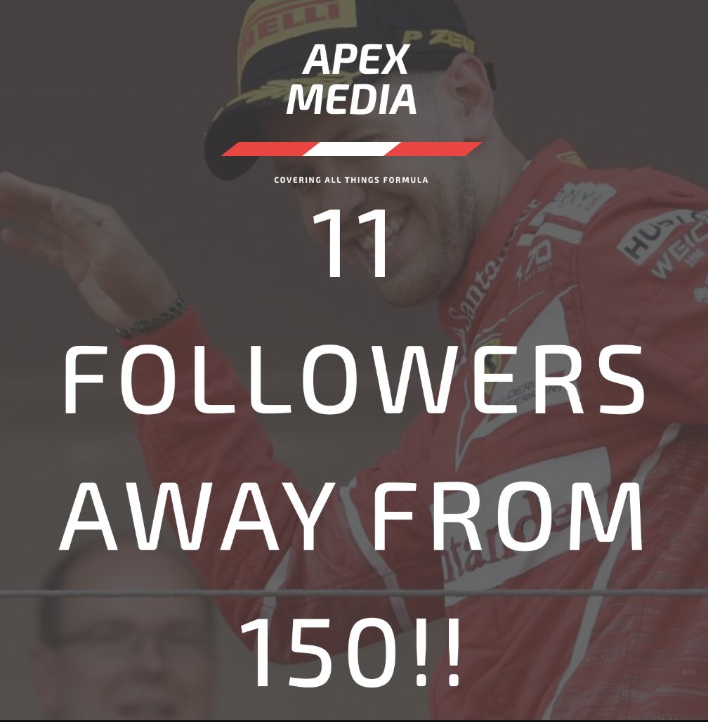 We have only been going for 3 weeks!! But we are only 11 followers away from 150. Can we get to the target before the lights go out for #BritishGP ?