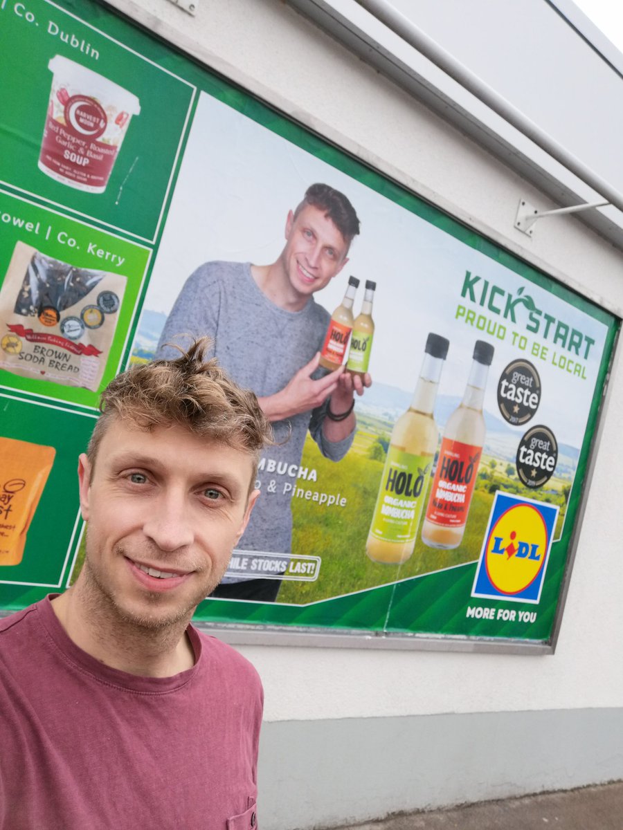 Me with me!  😁 So excited to be on the shelves with <a href="/lidl_ireland/">Lidl Ireland</a> and <a href="/lidl_ni/">Lidl NorthernIreland</a> today! Raw authentic #kombucha , unfiltered and unpasteurised! Competition running on insta and Facebook!