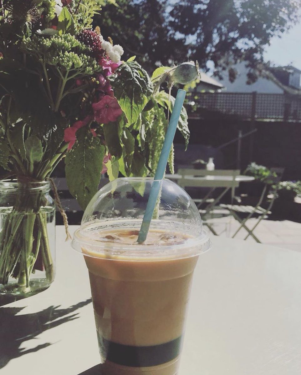 BasilBlueCafe's tweet image. Days like these were made for iced-coffee on our terrace  #Chobham #BasilandBlue