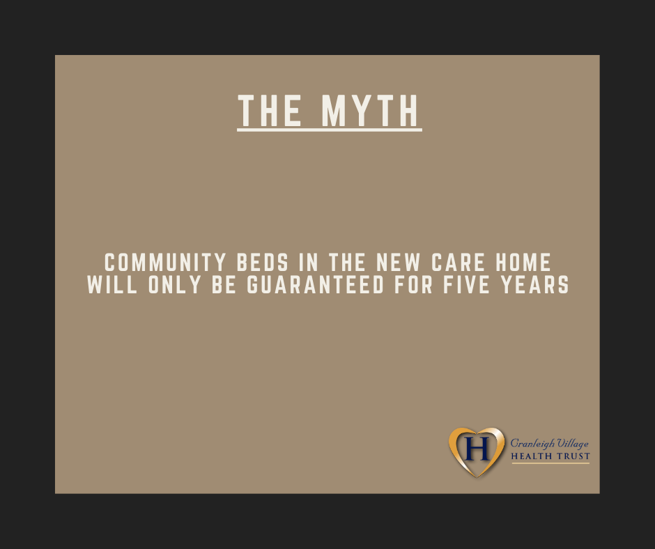 CranleighHealth's tweet photo. Only a 5 year guarantee for the community beds in Cranleigh? Another myth busted. Visit our virtual exhibition at https://t.co/zTAgNPUDzA to learn more about the proposal. https://t.co/l8TTDD45Mc