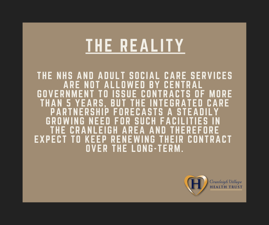 CranleighHealth's tweet photo. Only a 5 year guarantee for the community beds in Cranleigh? Another myth busted. Visit our virtual exhibition at https://t.co/zTAgNPUDzA to learn more about the proposal. https://t.co/l8TTDD45Mc