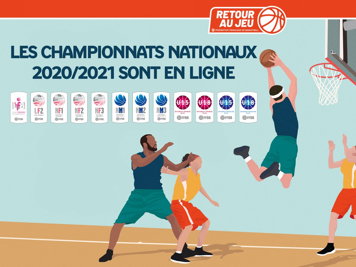 ffbasketball's tweet photo. Les championnats (poules, calendriers) de la saison 2020-2021 viennent d'être publiés 🏀
Toutes les infos 👉 https://t.co/tGNrcSZ10n 
#RetourAuJeu https://t.co/YrdRT5GJlQ