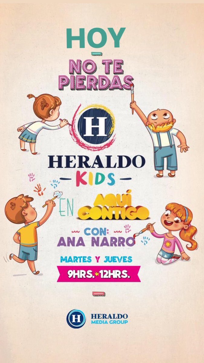 MAMATODOTERREN0's tweet photo. HOY! NOS VEMOS EN #AquiContigo CON #HERALDOKIDS y un divertido #CuentaCuentos 🧡💚💙💛 https://t.co/dvIk1NkRdF