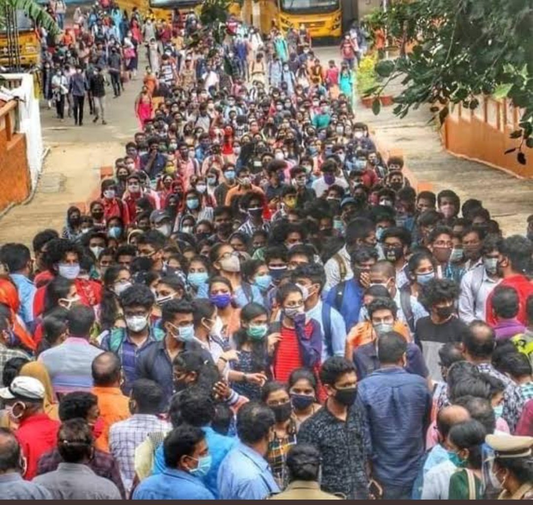 ChantNishank's tweet photo. Governments be conducting exams like this and say SOCIAL DISTANCING and SOP.
@DrRPNishank 
#PostponeJEE_NEETinCovid
#NoExamsInCovid19 https://t.co/QTYywuheAJ