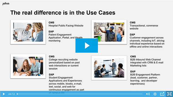 Jahia's tweet photo. #CMS vs. #DXP Check out this on demand #webinar to understand how each technology can help support your business operations https://t.co/jqGtSnuM8b #MakeDigitalSimpler https://t.co/F5i3Wf1h3i