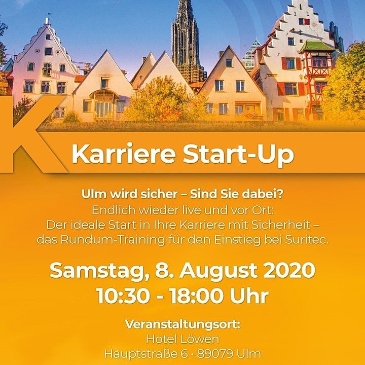 frank_moench's tweet photo. Am 8 August starten wir in Ulm. Anmelden, teilnehmen und #erfolgreich werden. #suritec #besonderssicher #businesswoman https://t.co/ru8qouo6N3