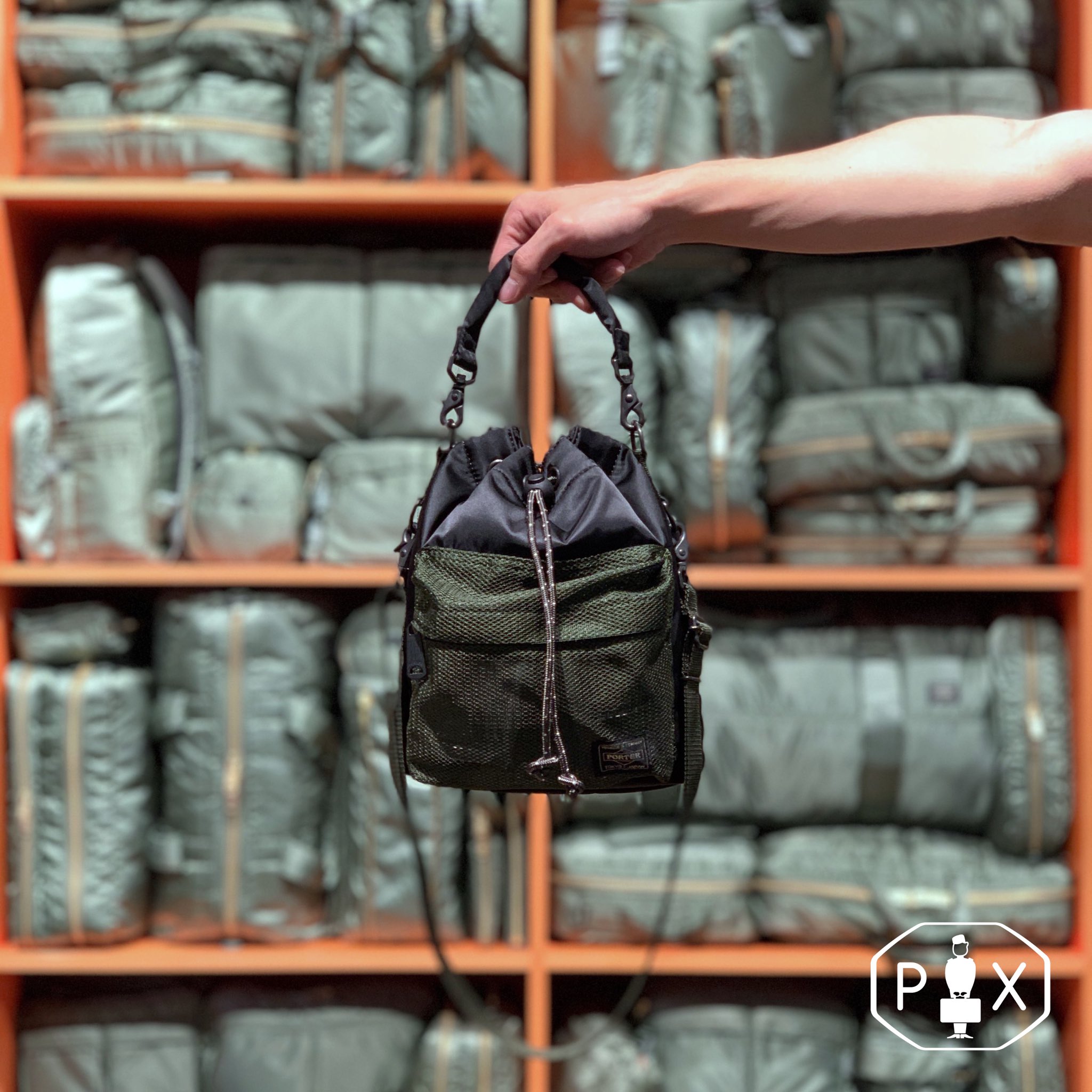 PORTER BALLOONSAC ブラック/オレンジ ポーター PORTER BALLOONSAC