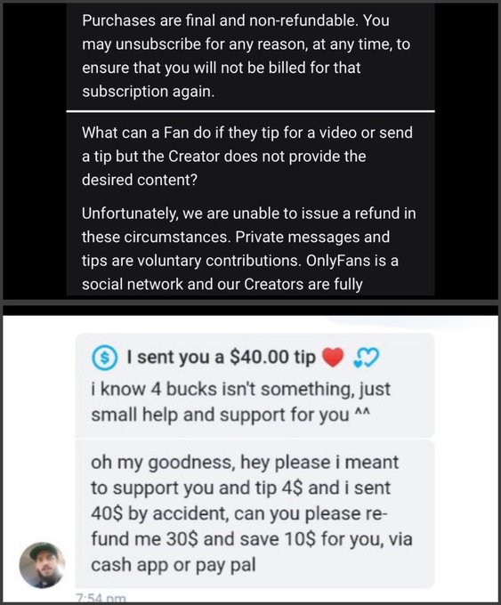 Ontem falei aqui de um Cara que pediu reembolso de um dinheiro extra que enviou no meu Onlyfans. Descobri