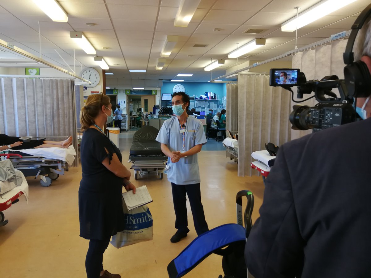 UHD_NHS's tweet image. Filming with Bunny and Gaio today, two of our fantastic healthcare assistants working in the Emergency Department at RBH. The work they do is so varied and totally invaluable. If this role has ever appealed to you, check out our website jobs.rbch.nhs.uk/job/UK/Dorset/…