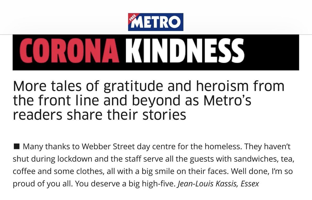 LondonCM's tweet photo. Praise God for all he is doing through our team at #WebberStreet. Mentioned in the @MetroUK today 🙏🙏 https://t.co/ECvxD3GKru