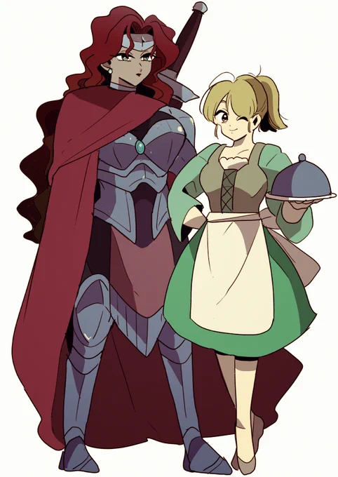 女戦士と看板娘ちゃん。この二人のまんがも近々…? 