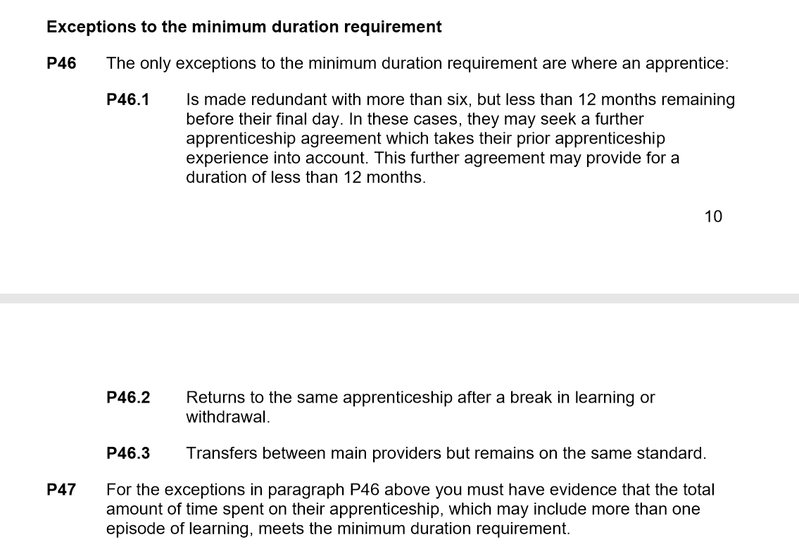 SimonAshworth's tweet photo. Another important change in today's @ESFAgov Apprenticeship Funding rules is P46.2 which now allows withdrawals and not just BILs to be exempt from the minimum duration when they restart #AskAshworth #Apprenticeships #FundingRules #MinimumDuration @AELPUK https://t.co/iFIlz0Zs2H