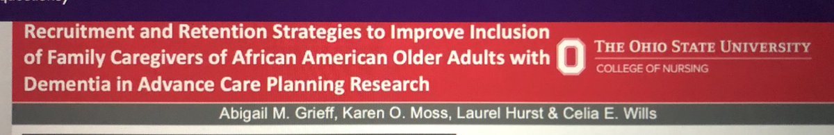 KOMossPhD_RN's tweet photo. Happening today! Excited that my awesome student RAs Abby Grieff & Laurel Hurst are presenting posters from my #FamCareLab @AAIC2020 on #advancecareplanning and #recruitment of lower SES African American dementia #familycaregivers @AAIC @amgrieff @GrooveforHealth @osunursing https://t.co/QXGQzUn3t8