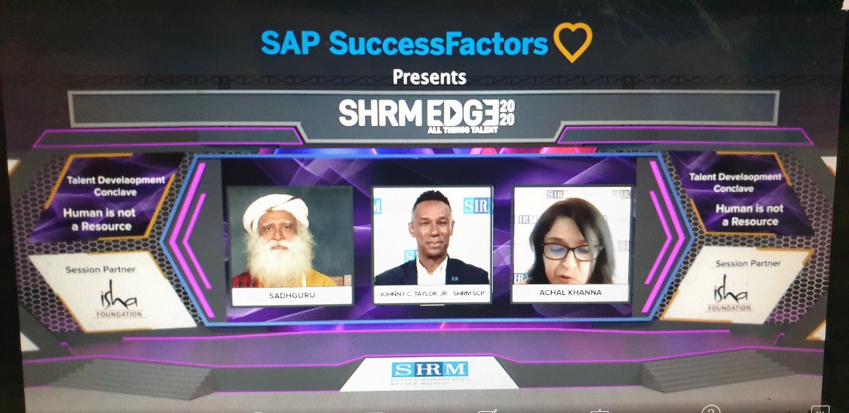 True human touch as response 2 Achal's q on what first thing Sadhguru would do if he is CHRO Guru stated I will walk in the org n meet all the people Wow #SHRMEdge20 @AchalKhanna1 @SadhguruJV @SHRMindia @HarlinaSodhi @ArchanaJerath @ankitapoddar @rathb_hr @yashveer887 
 @awakhlu