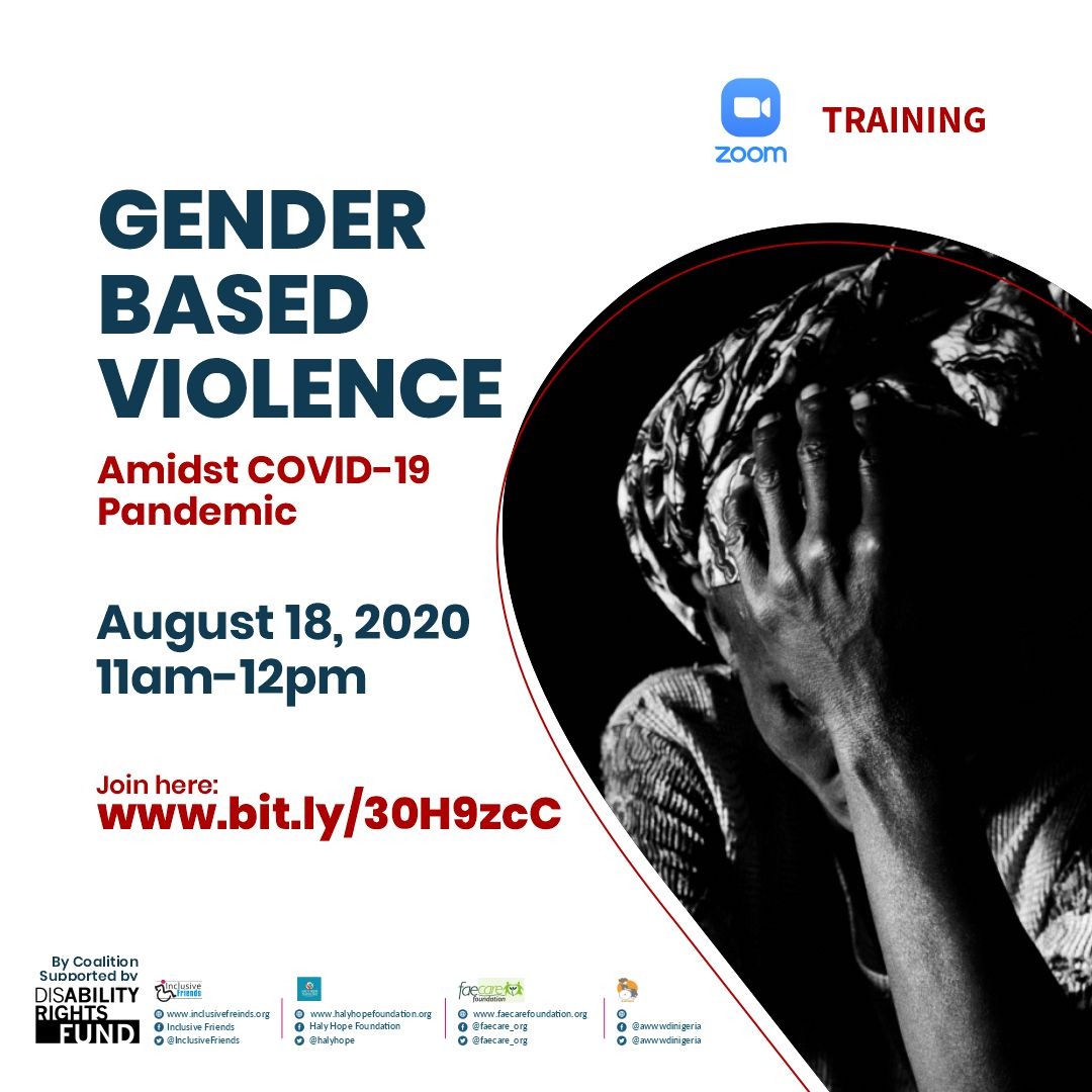 awwdinigeria's tweet photo. Join the WGWD Virtual Trainings and Stakeholders Conference in August 2020; Supported by Disability Rights Fund
@DisabRightsFund @Faecare_org
@inclusivefrnds @HalyHope @awwdinigeria https://t.co/FxOauHWpRz
