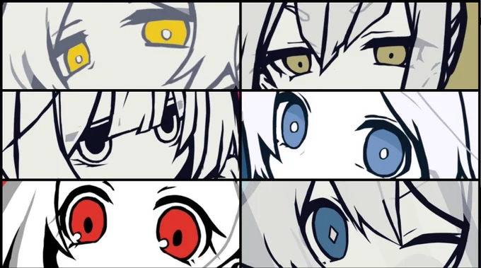 今まで描いた目たち並べるの楽しい 