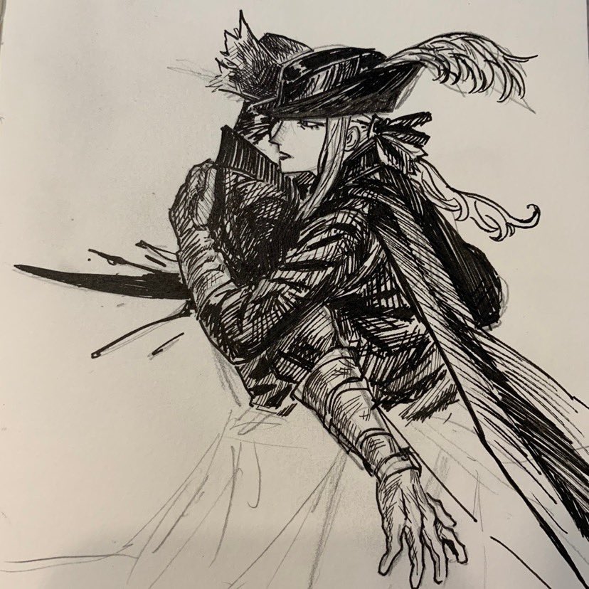 Various bloodborne things I've done in my sketchbook :^) 