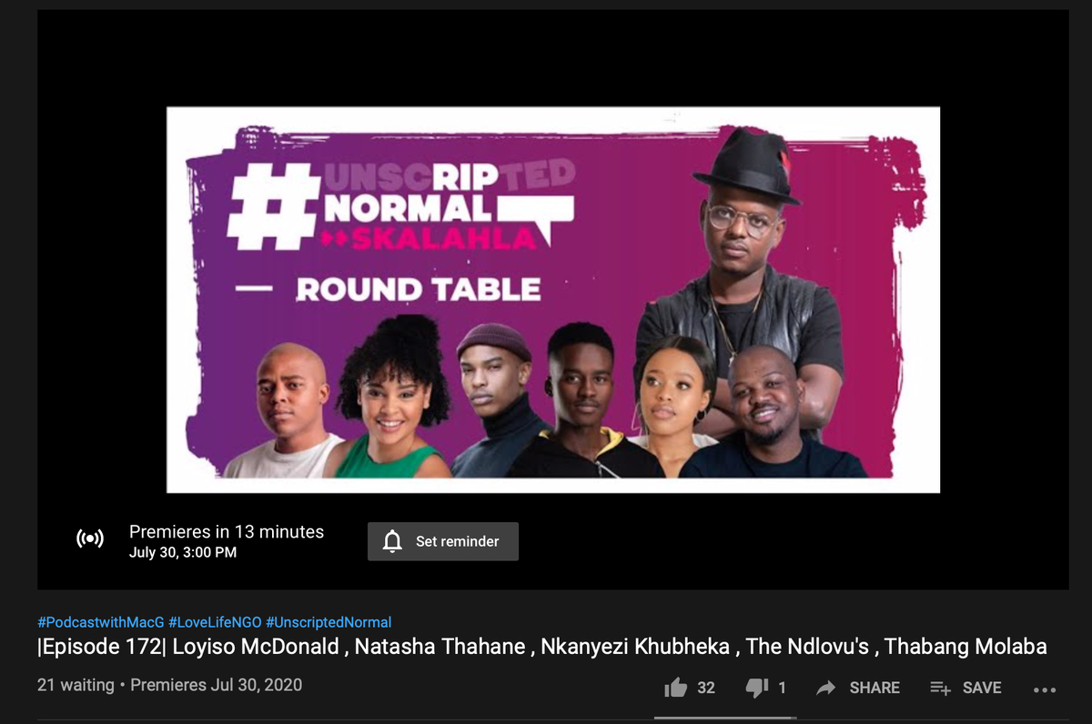loveLifeNGO's tweet photo. Yeka indaba yaka #ItWasNeverJacobZuma 🙆🏾‍♀️🙆🏾‍♀️
It's less than 15min until the premiere of our round table discussion,😀😃 and already we have 21 people and counting in the waiting room.. Wena ukuphi?👀👀
Join us at 3pm, today! 
👉🏽 https://t.co/1I7FAsWQAj
#Skalahla 
#UnscriptedNormal https://t.co/QCqaYqBiP2
