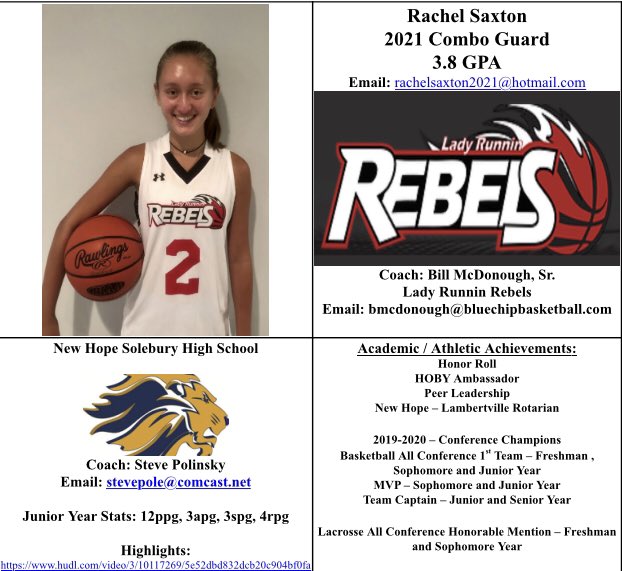 NHS_Girls_Hoops (@hoopsnhs) on Twitter photo Good Luck to our 2021 Captain <a href="/Rachel_Saxton2/">Rachel Saxton</a> who will be competing <a href="/NYGHoops/">NYGHoops</a> Tune-Up this weekend with her Rebel teammates <a href="/jr_mcdonough/">Bill McDonough, Jr</a>. Games will be streamed on <a href="/BallerTV/">BallerTV</a>. Schedule to follow! Good Luck to our 2021 Captain <a href="/Rachel_Saxton2/">Rachel Saxton</a> who will be competing <a href="/NYGHoops/">NYGHoops</a> Tune-Up this weekend with her Rebel teammates <a href="/jr_mcdonough/">Bill McDonough, Jr</a>. Games will be streamed on <a href="/BallerTV/">BallerTV</a>. Schedule to follow!