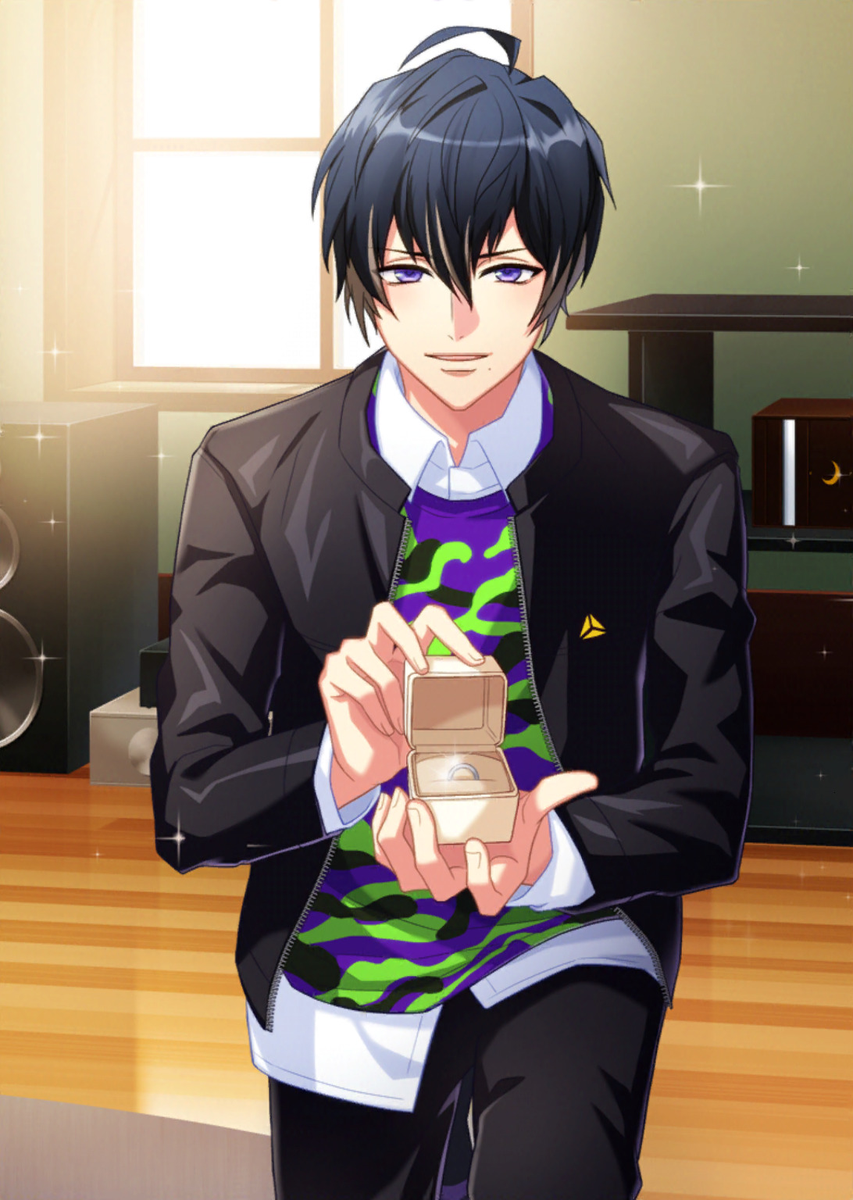 Masumi:When he hugs, he hugs tight. It feels like hes going to crush your ribs, but it's endearing anyways. He doesn't tend to radiate too much body heat but you feel like you can't be hurt when he's hugging you, like he would (and he definitely would) protect you at any cost