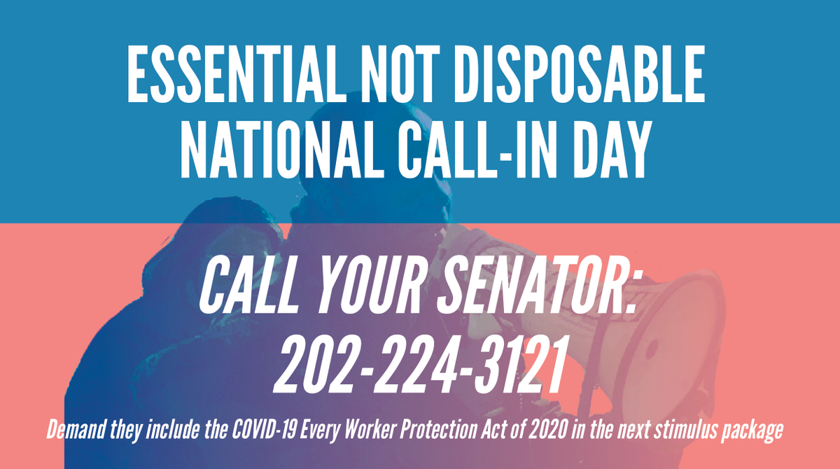 For MONTHS essential workers have called on <a href="/OSHA_DOL/">OSHA_DOL</a> to issue emergency protections for all workers. Tell @senatemajldr workers' lives are more important than corporate immunity. The Senate must pass S. 3677 to #ProtectAllWorkers. bit.ly/EmergencyStand…