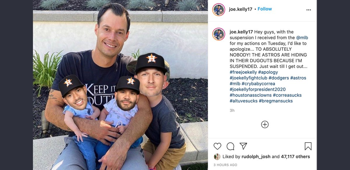 #FreeJoeKelly
This guy is the hero we need!
<a href="/MLB/">MLB</a> needs to get rid of his suspension. How do you get suspended if you weren't thrown out of the game?