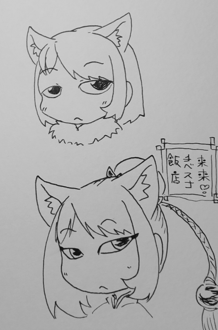 チベスナちゃん、どんな性格なのか知らないから完全に見た目だけで好きなフレンズなんですけど、目がすごく難しい。そして今更ながら、チベスナ飯店はあんまりチベスナじゃないのでは。