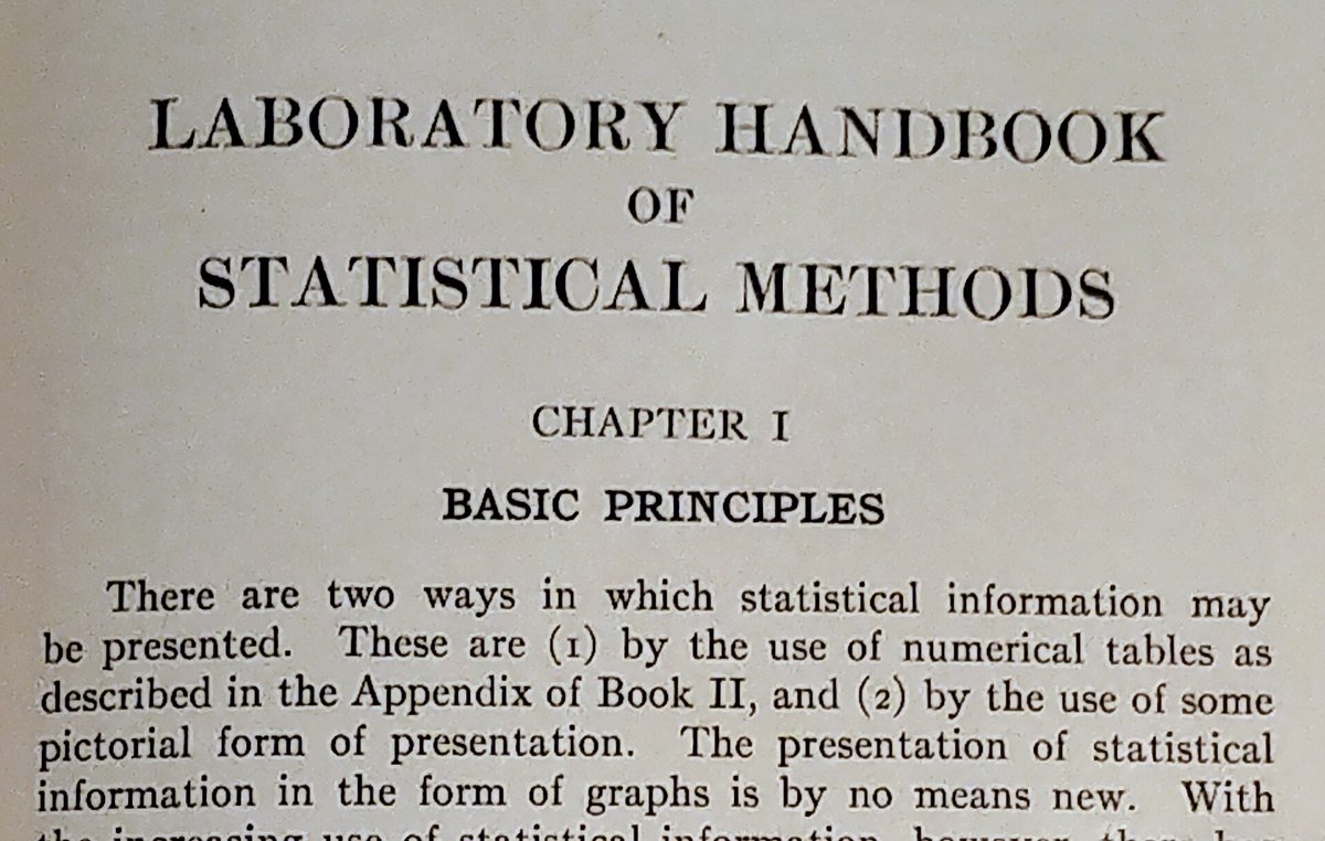 According to the Laboratory Handbook of Statistical Methods (1931), we do charts or tables.

But in fact, it is not  an exclusive or. We can do both at the same time. and there are also semi-graphical displays, such as stemgraphic.org (<a href="/stemgraphic/">stemgraphic</a>)
#dataviz #infoviz