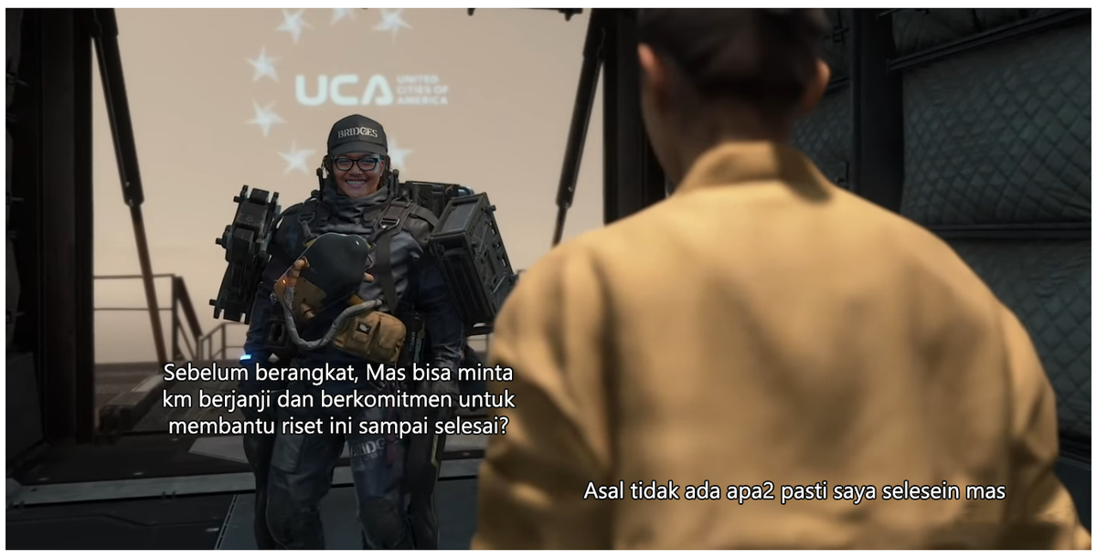 memefess's tweet photo. Death Stranding: Gilang Porter Bridges yeet! https://t.co/e6FmU90VRq