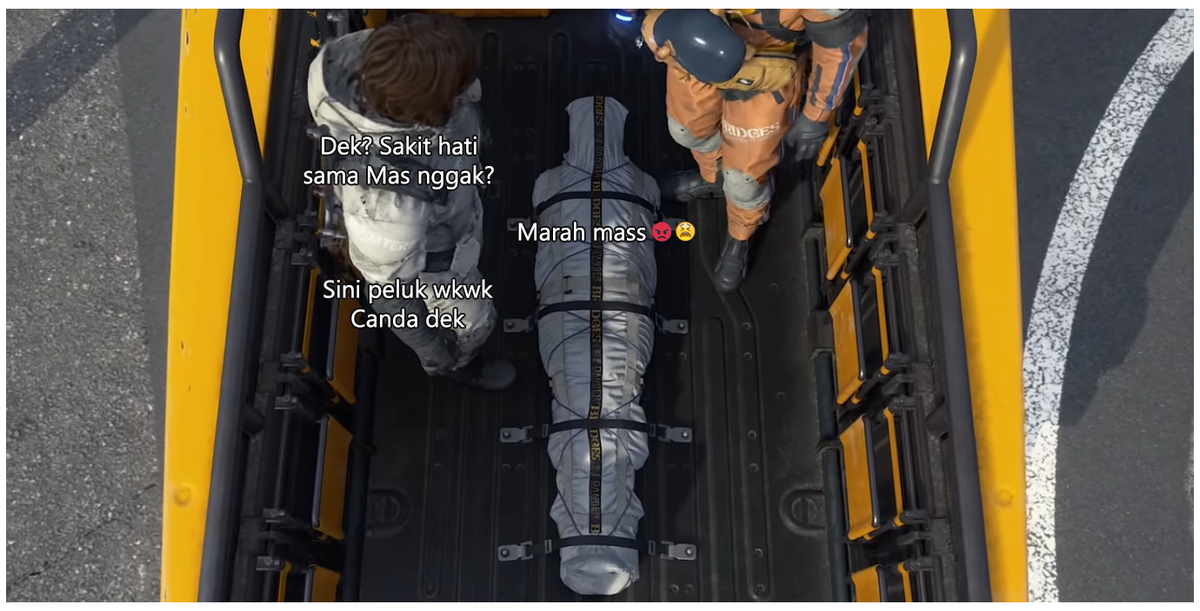 memefess's tweet photo. Death Stranding: Gilang Porter Bridges yeet! https://t.co/e6FmU90VRq