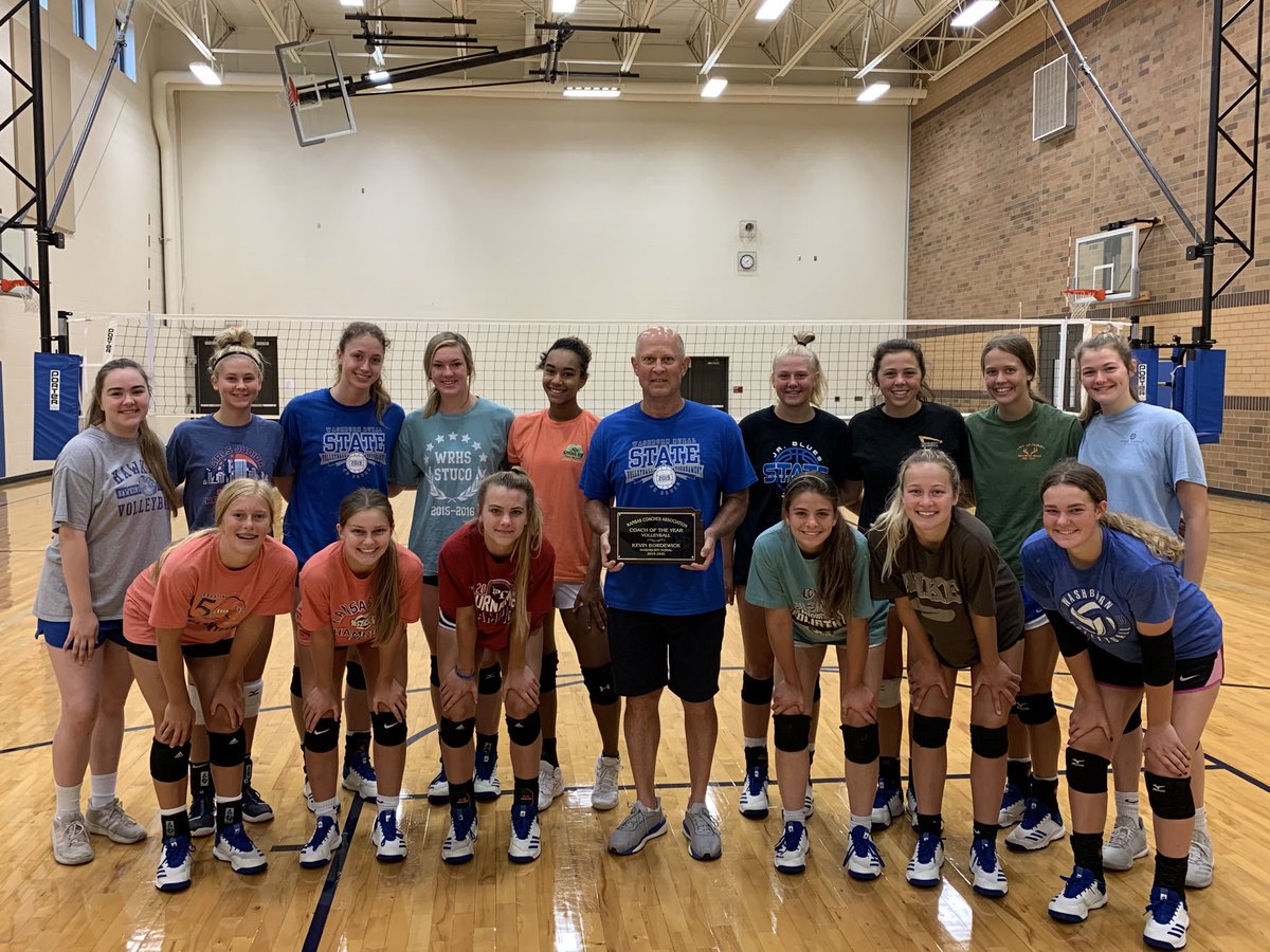 bordyk's tweet photo. No coaching award happens without a great group of athletes who work hard at getting better everyday. This is a small portion of the great kids I have been blessed to coach in my career, and now that we will have a season I can’t wait to get it started. ⁦@LadyBluesVB⁩ https://t.co/ugC4g6jwiX