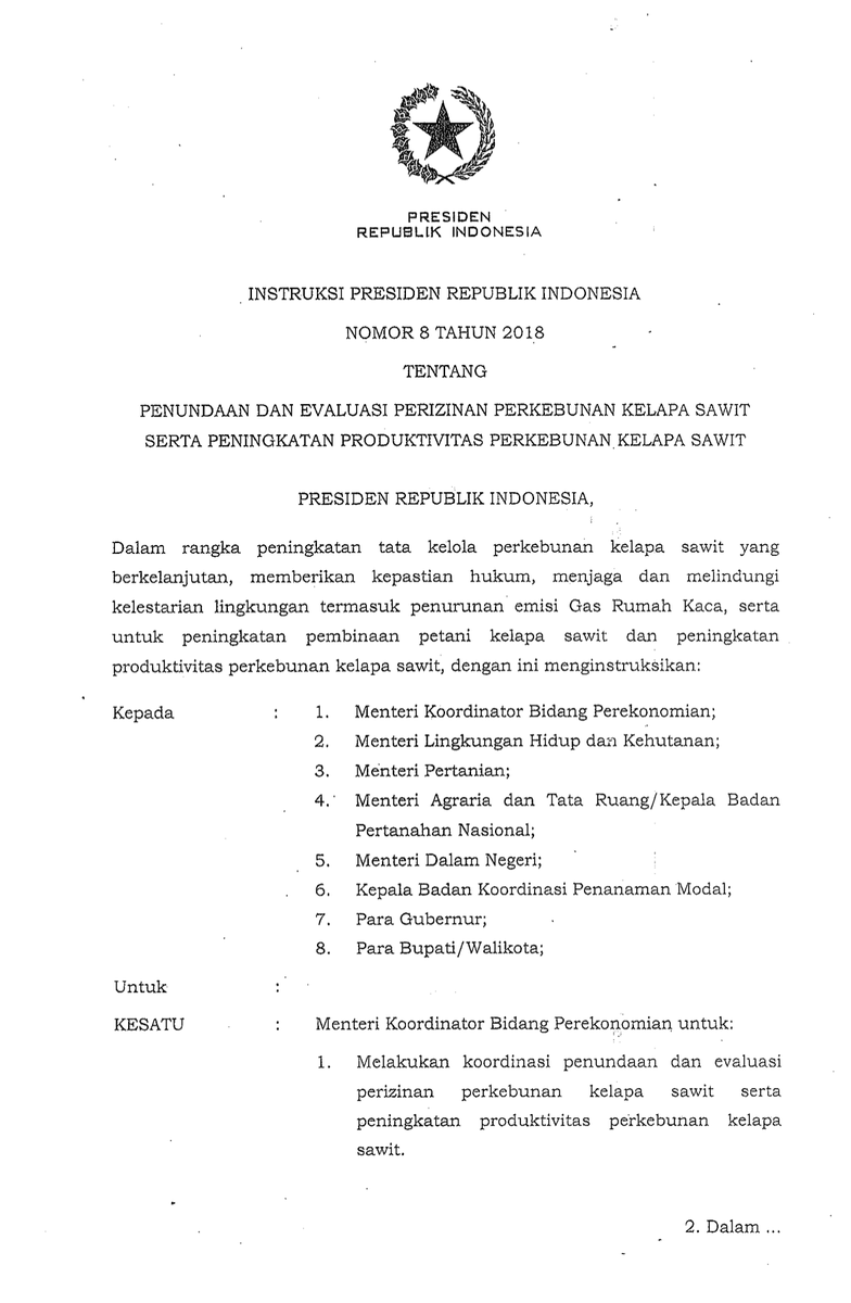 [#3] Sambil tetap mendorong model ekonomi lestari yang menyejahterakan masyarakat sekitar hutan, implementasikan penghentian izin baru di hutan primer dan gambut, izin sawit, identifikasi bank lahan dengan nilai konservasi tinggi, dan perbaiki tata kelola gambut.