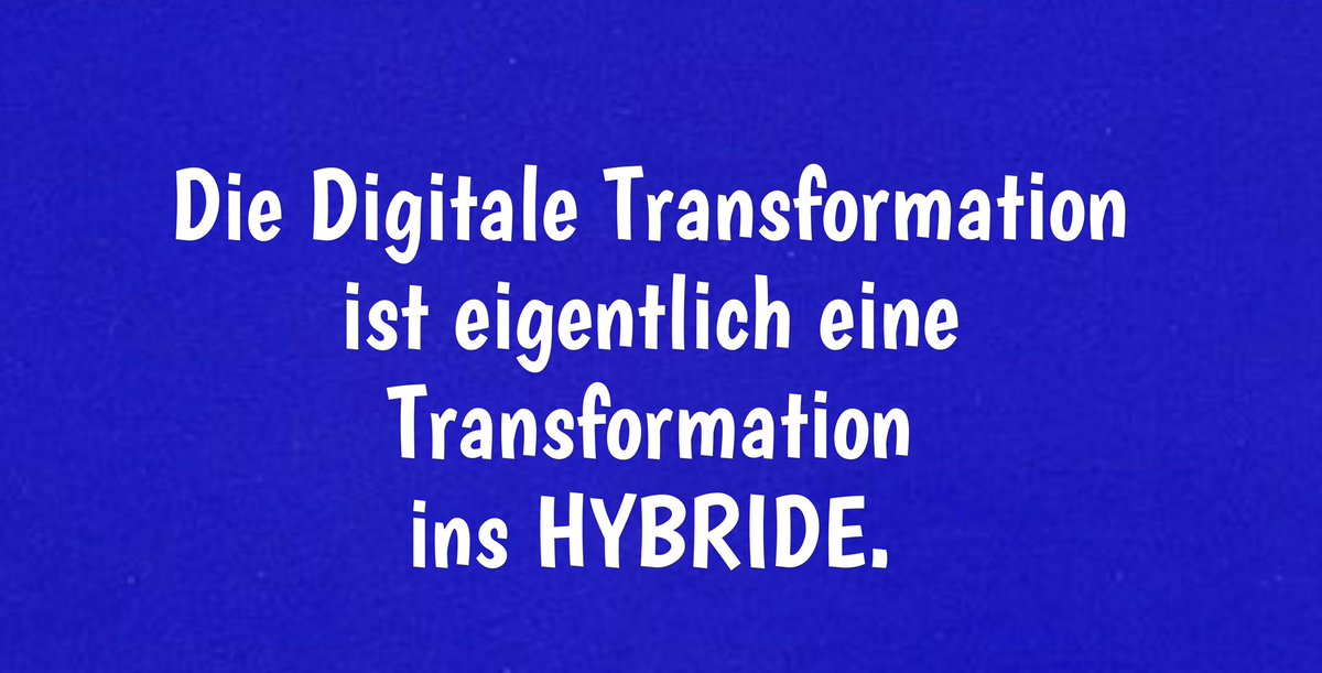„Die Digitale Transformation ist eigentlich eine Transformation ins HYBRIDE.“ ... nämlich die sich gegenseitig verstärkende Ergänzung des ANALOGEN durch das DIGITALE. #DigitalScenography #TalkingAboutMuseums #TalkingAboutValues