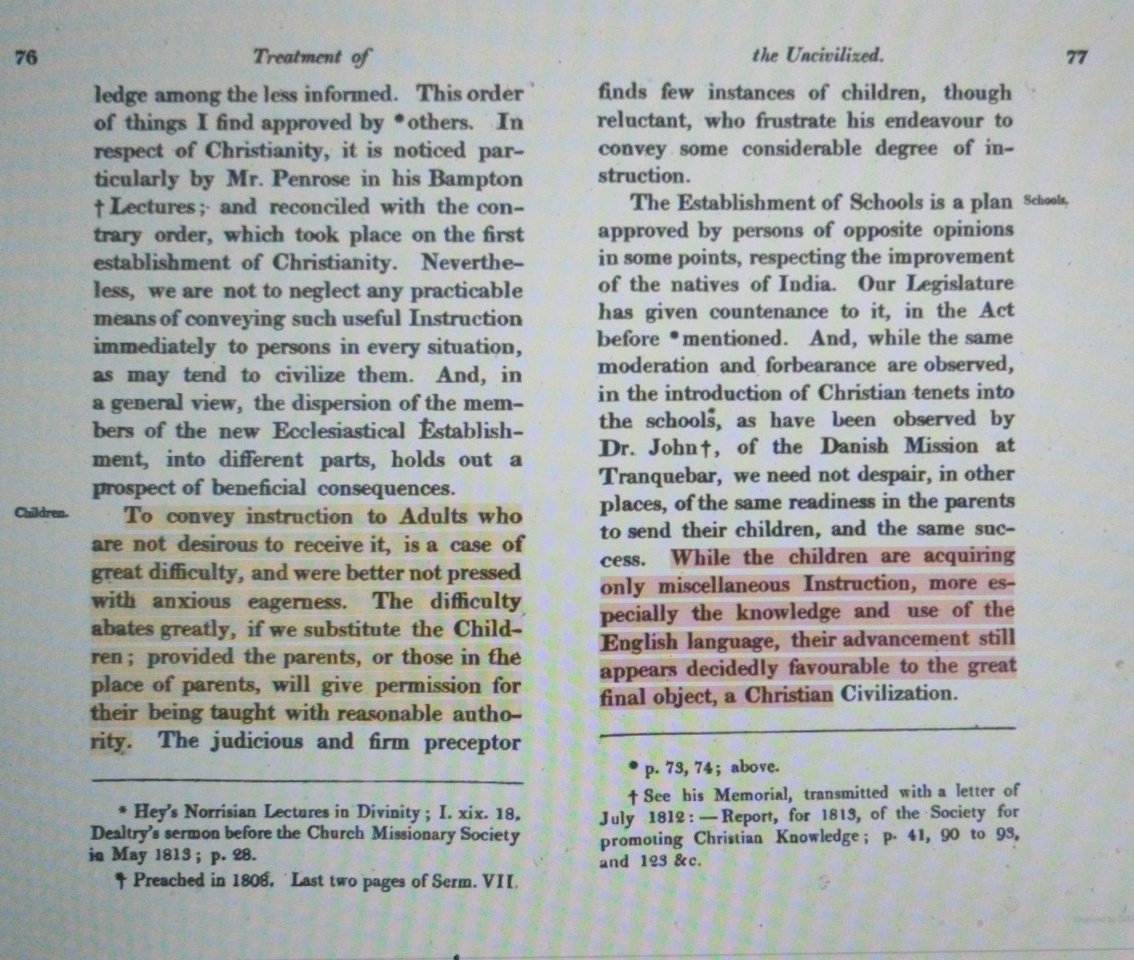 They were able to find few communicative Hindus open for scrutiny of Hindu literature.Children were targeted for 'Christian Civilization'11/n