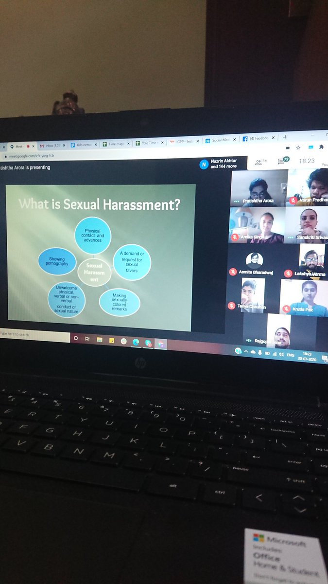 AmiFromIndia's tweet photo. What is #sexualharassment? All @CampaignYolo members discussing our policy and procedures, to prevent sexual harassment, under the guidance of @GenderCrusader + @arnikatweets. As an organization we need to be proactive to create a positive work environment 🙏 https://t.co/GpgXRtogx4