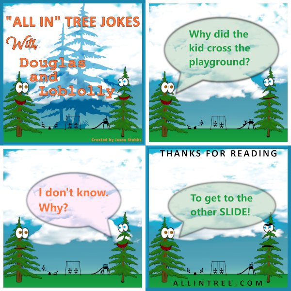 ALLINTREE's tweet image. A good laugh to brighten your day!   #thursdayjoke #treejoke #comics