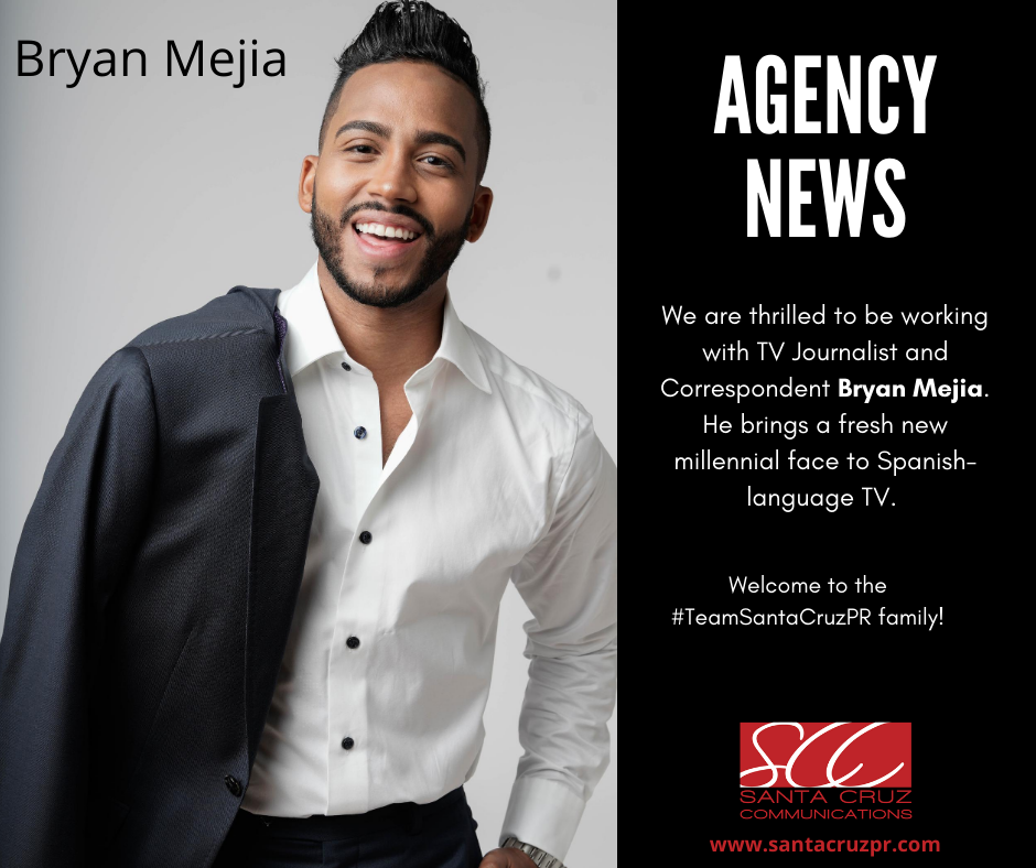 SantaCruzPR's tweet photo. Welcoming Bryan Mejia to the SCC Family! #publicrelations #pragency #hispanicpr #publicity #sccteam #teamsantacruzpr #santacruzcommunications #preparetoresonate https://t.co/L9X69vXZxu