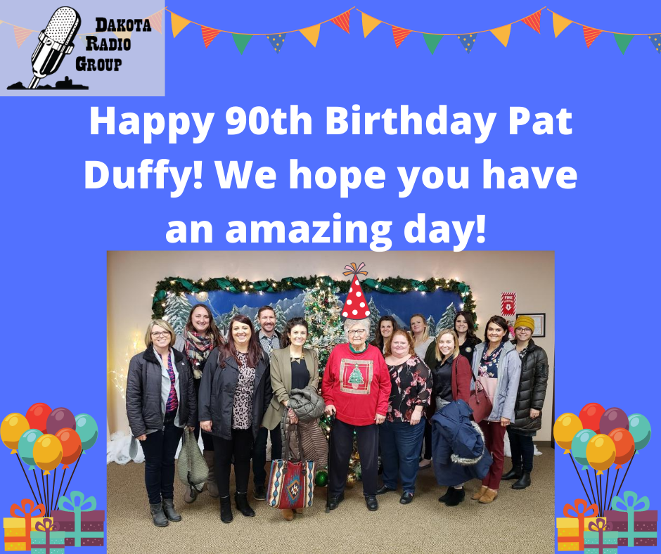 DrgPierreSD's tweet photo. Everyone at Dakota Radio Group wants to wish Pat Duffy a Happy 90th Birthday! We hope you have the most amazing day every! https://t.co/KRKKUBunAY